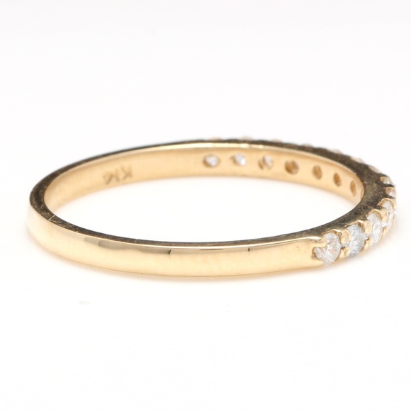 Splendid .35Ct Natural Diamond 14KY Gold Band Ring - Picture 3 of 7